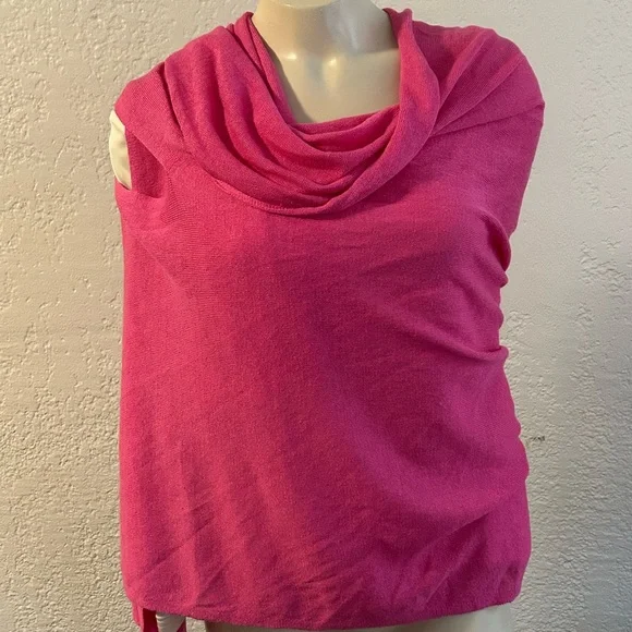 Talbots Bright Pink linen blend Knitwear cover up / top  M L - Picture 6 of 11